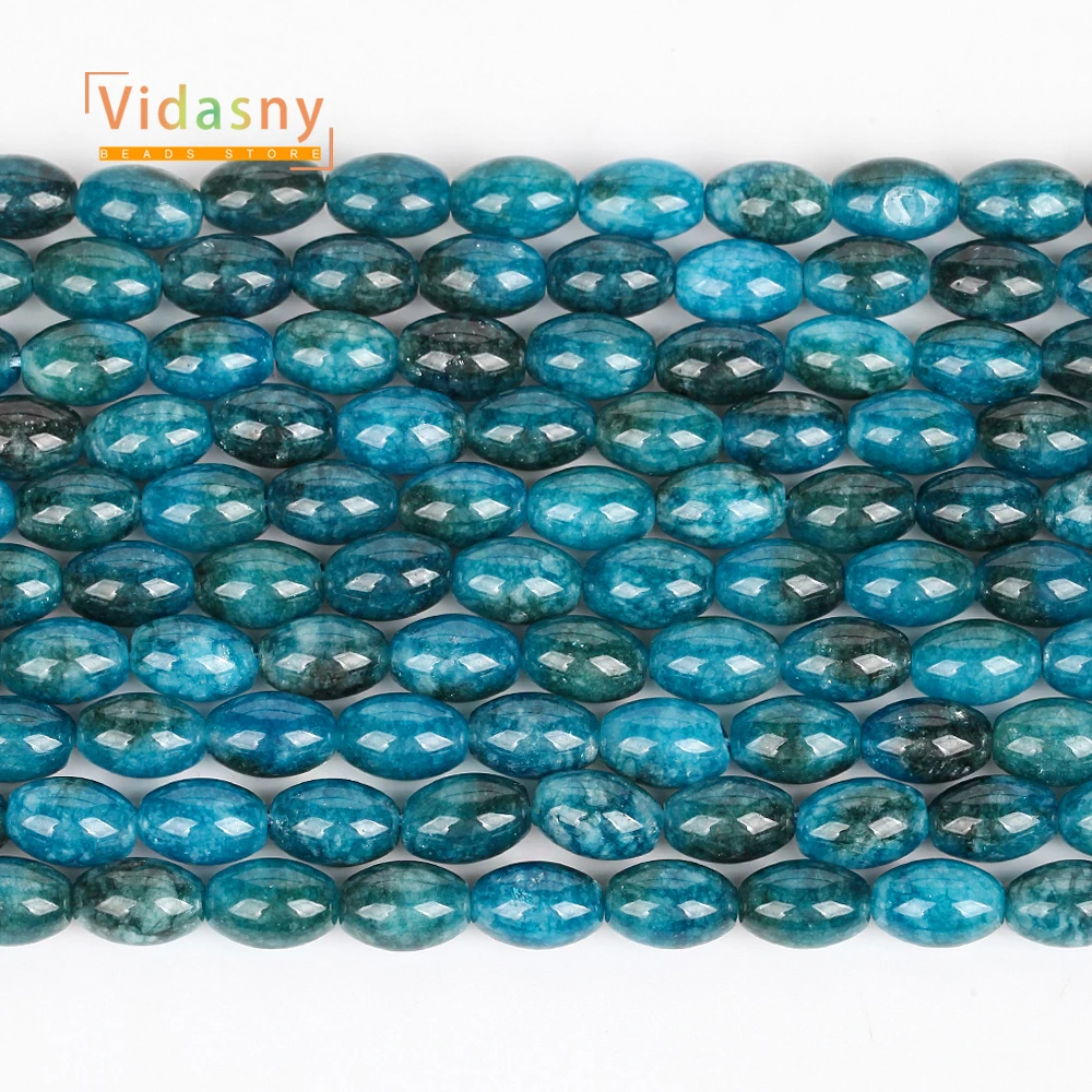 8x12mm Natursteine Apatit Chalcedon Reiskornform Lose Perlen für Schmuckherstellung Passend für DIY Armbänder Halsketten Zubehör – Detail 4