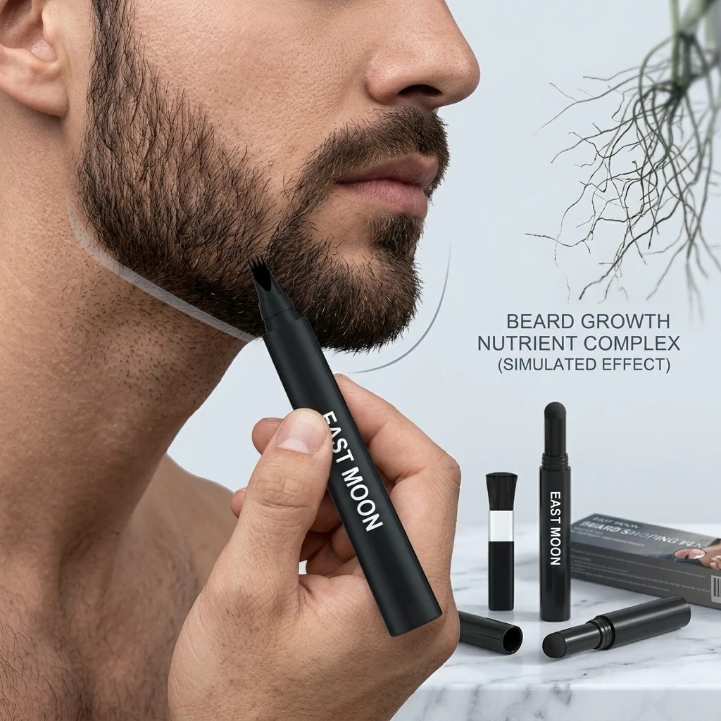 Instant Black Beard Filler Pen Set Waterproof Beard Coloring Pen Filling Enhancer Enhancing Moustache Styling Grooming Tool Kit