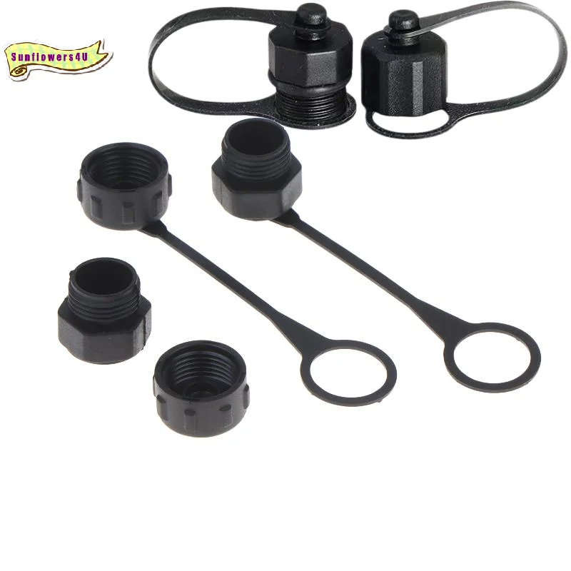 M12 Aviation Plug Dust Cap, UV Resistant Male Female Protection Cover with Lanyard, 5/10Pcs for Outdoor Cabling Projects