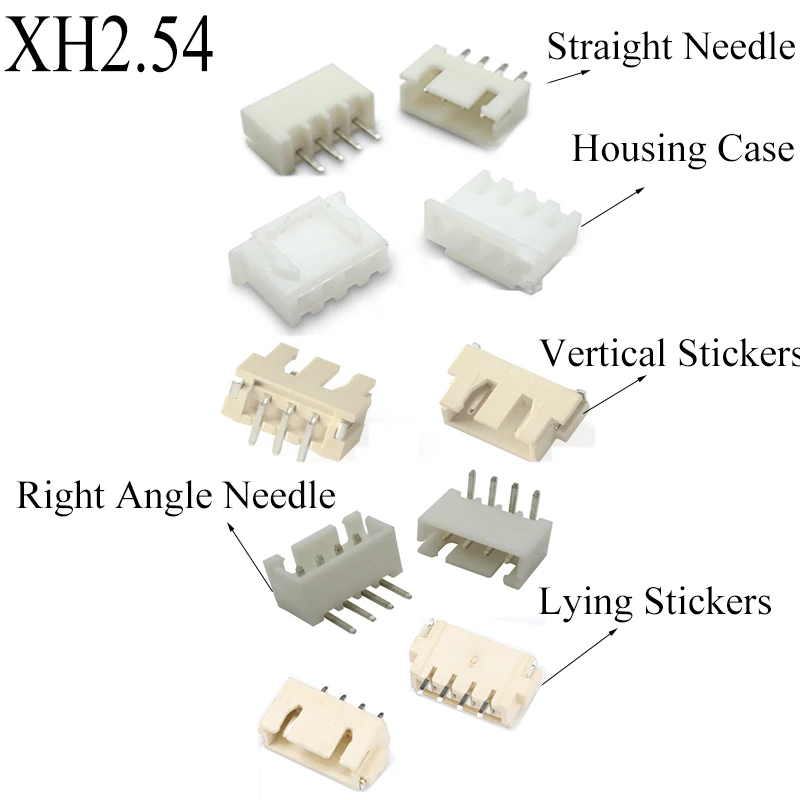 10PCS SH1.0/1.25/ZH1.5/PH2.0/XH2.54 Straight/Right Angle Needle Lying/Vertical Stickers Housing Case 2/3/4/5/6/7/8/9/10P