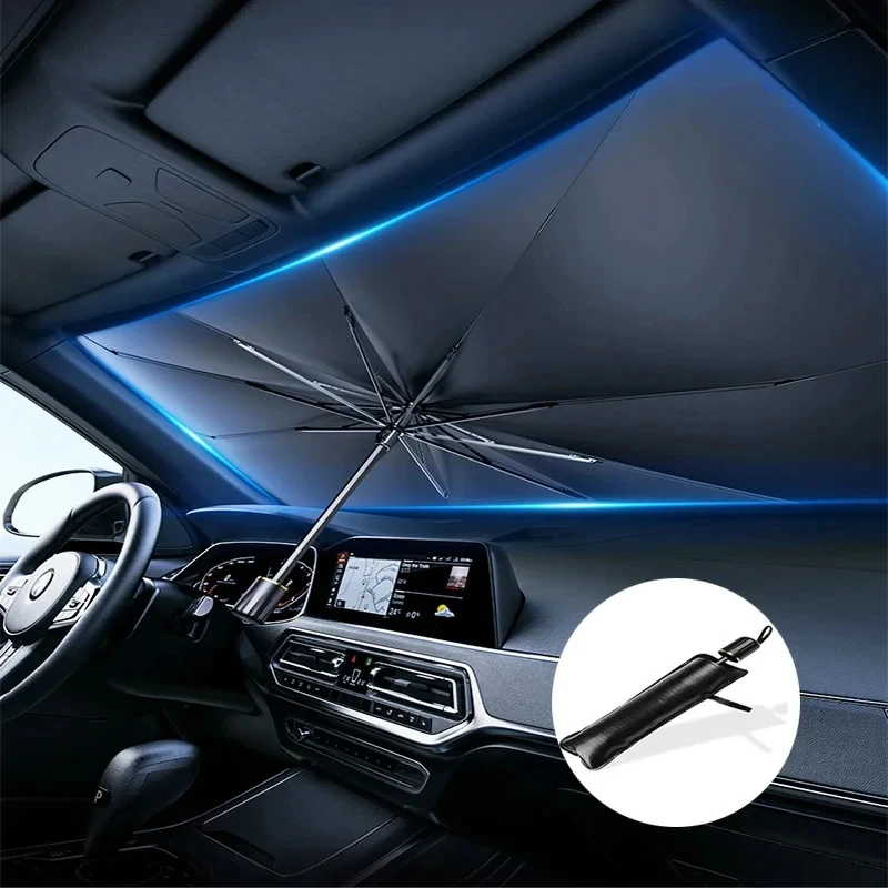 Pare-soleil de pare-brise de voiture pliable et portable, protection UV et isolation thermique, pour l'intérieur frais de la voiture en été