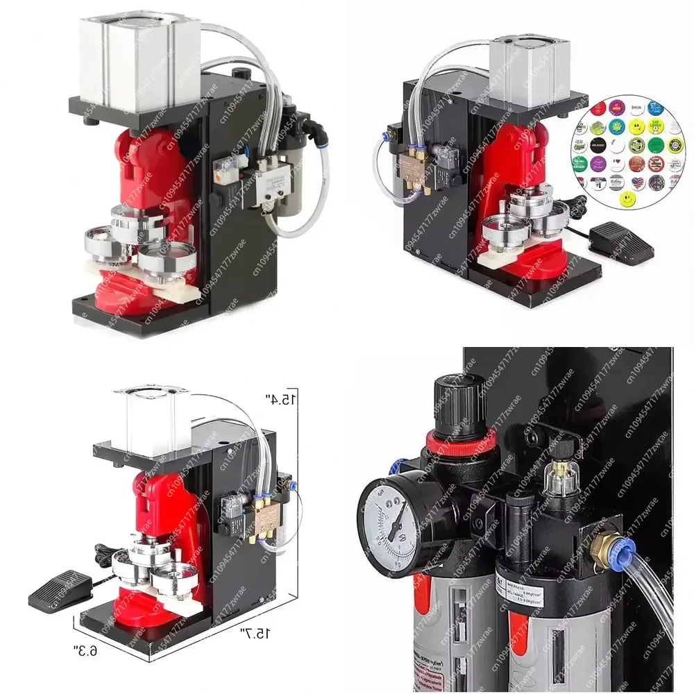 Automatic Pneumatic Button Making Machine 32 37 44 50 56 58 75MM Pin Badge Maker for DIY New Condition with
