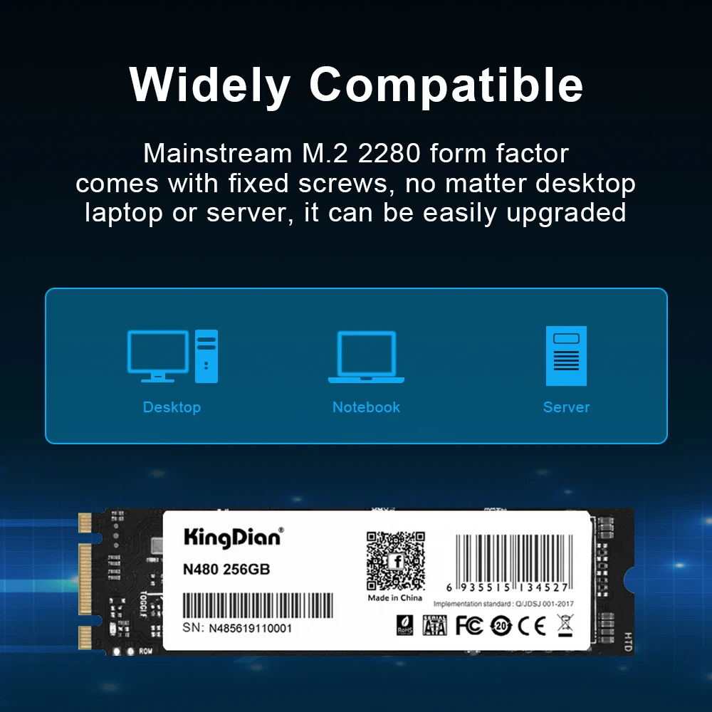 KingDian M.2 SATA SSD 128GB 256GB 512GB 1TB M2 NGFF 2280 MM HDD Disco Duro For Computer Laptop