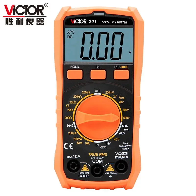 201 1999 Counting Large LCD Display Manual Range AC DC Temperature Frequency Digital Multimeter