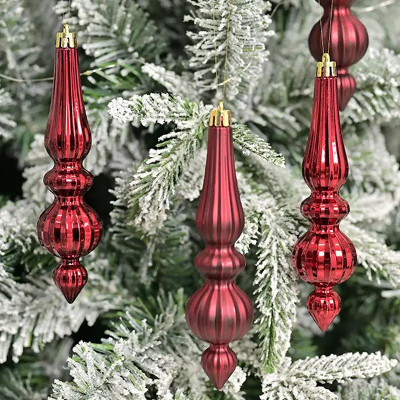 

Finial Drop Christmas Ornaments 6X Christmas Drop Ornament Indoor Outdoor Decors Holiday Decoration For Mantel Tree Wedding