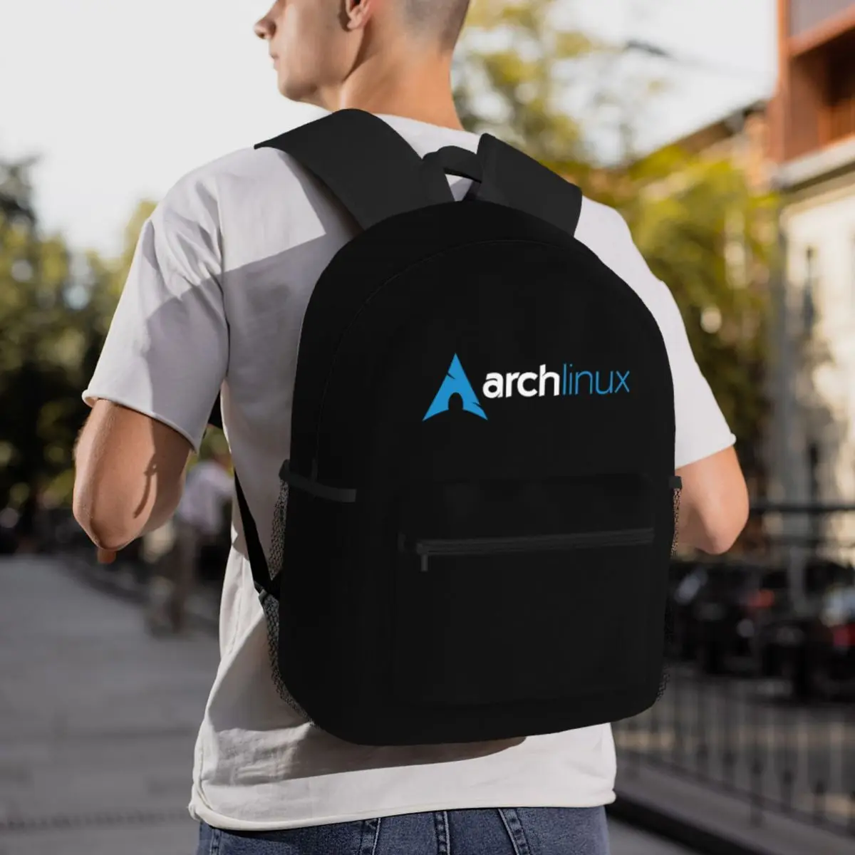 Arch Linux Casual Backpack Simple Storage Bag Back to School Office Supplies Cute Stationery