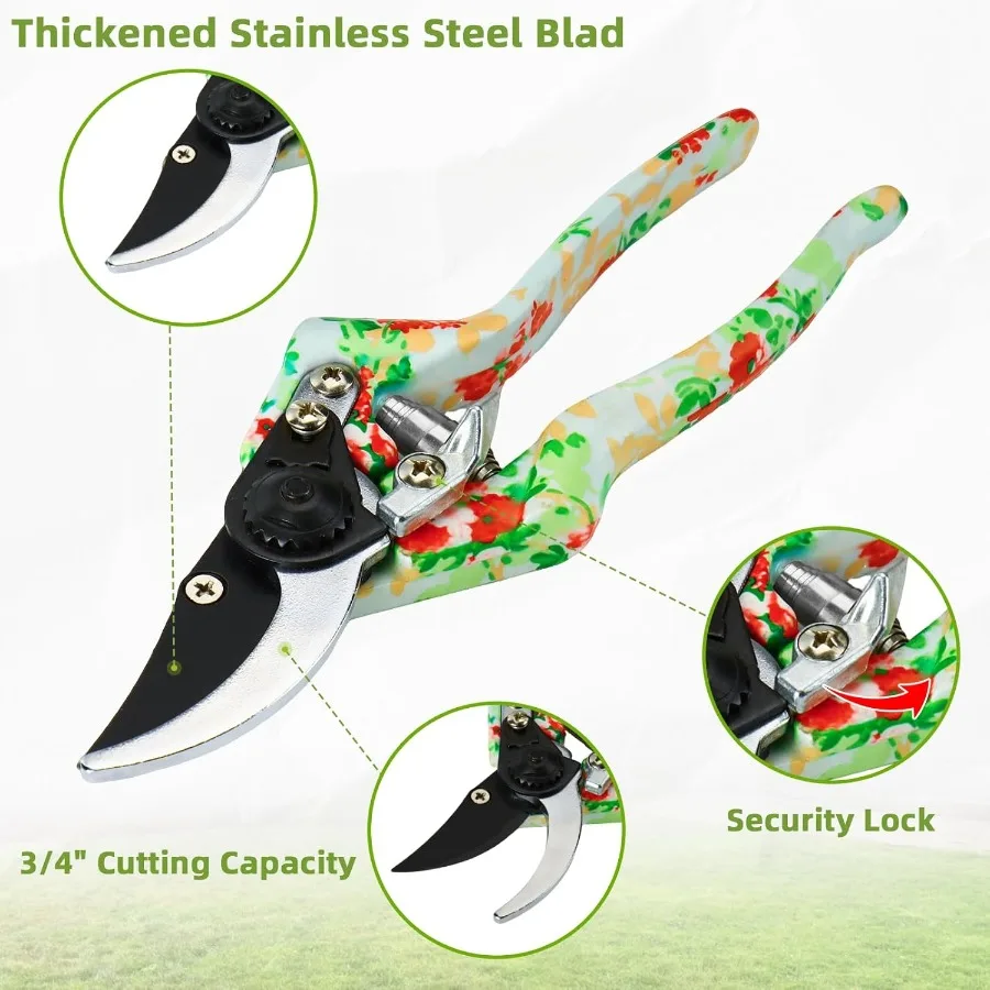 10 PCS Heavy Duty Garden Tools Set with Tote Bag Apron Gloves Kneeling Pad for Women and Men Includes Hand Trowel Rake Weeder P