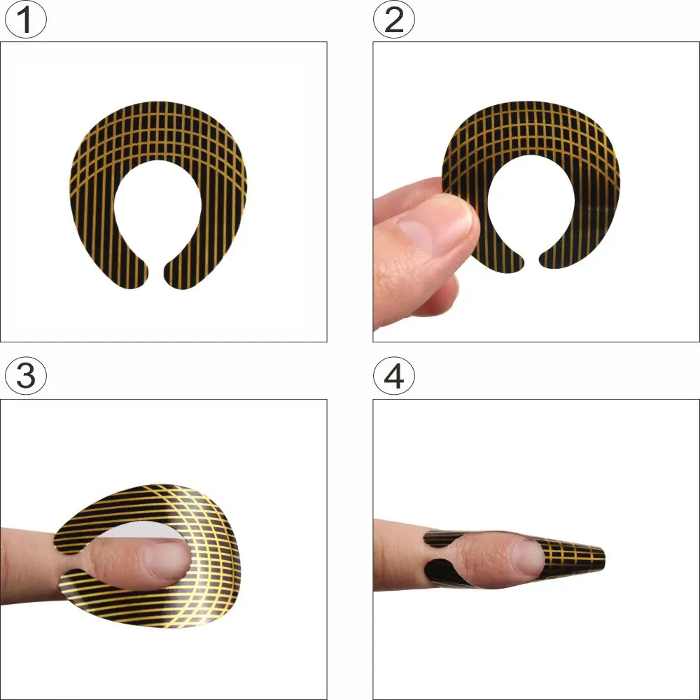 100/500Pcs C Shape Nail Form Tools Nail Art Extension Molds Stickers Tips Nail Forms UV Gel Acrylic DIY Manicure Tools