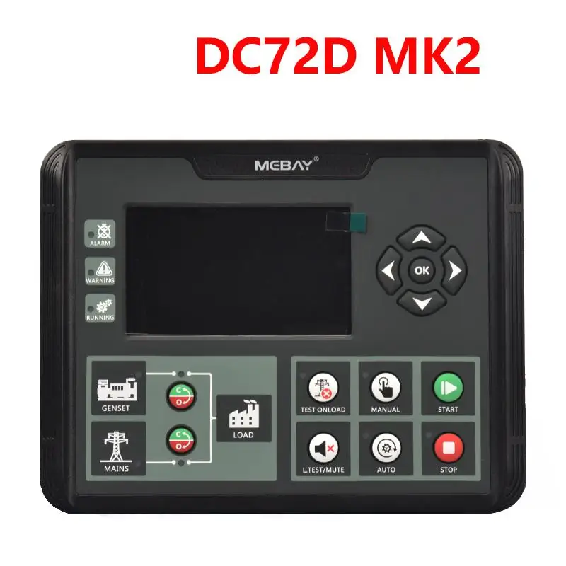 Mebay DC70DR MK2 Genset Controller 4.3'' LCD Self-Start CAN/J1939 for Diesel Engines