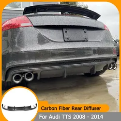 Car Rear Bumper Diffuser Lip for Audi TTS MK2 8J 2008 - 2014 Bumper Guard Diffuser Spoiler Carbon Fiber / FRP