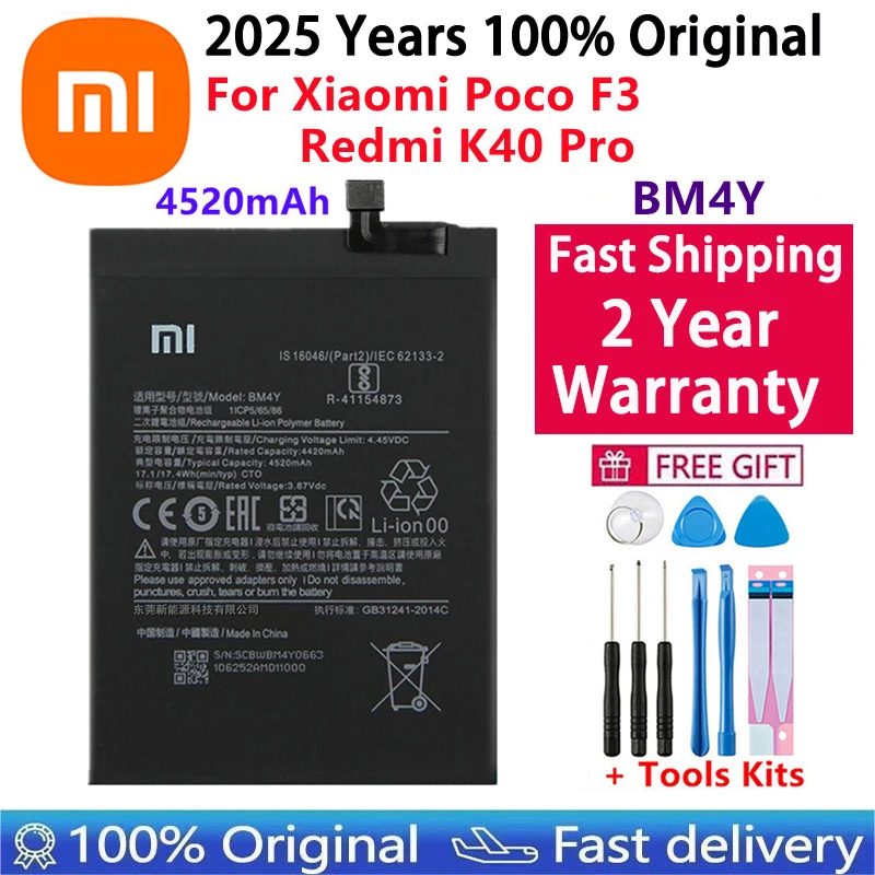 Original For Xiaomi Redmi Note POCO M2 F3 M3 X3 X4 X5 A3 K30 K40 7 7A 8 8T 9 9T 9S 10 10T 10S 10X 11 11T 12 12T Lite Pro Battery image 4