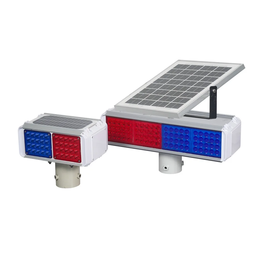 

Solar four groups of double-sided flash lights led construction strobe lights, traffic safety warning lights, plastic shell