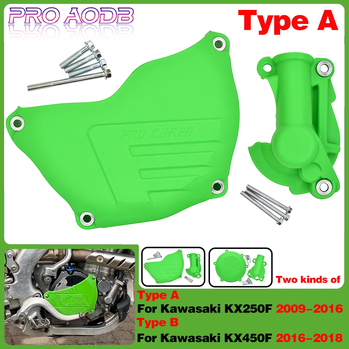 

Motorcycle Clutch Guard Cover Water Pump Protector For Kawasaki KX250F KX450F KX 250F 450F KXF 250 450 2009-2018 Endurance moto