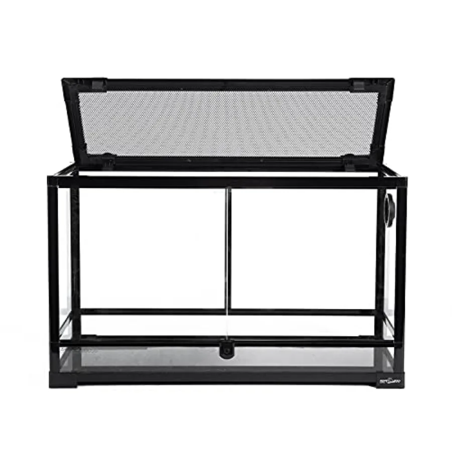 

Tempered Glass Reptile Terrarium 30 Gallon, Wide Reptiles Tank 30" x 12"x 18" for Reptile Pets Bearded Dragon Gecko Lizard, Dou