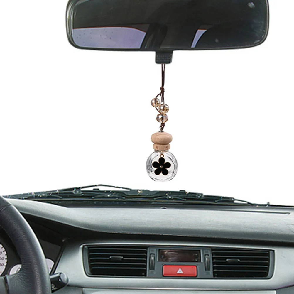 

2Pcs Car Diffuser Bottle Hanging Glass Pendant for Essential Oils Refillable Perfume Oil Air Freshener Car Interior Decoration