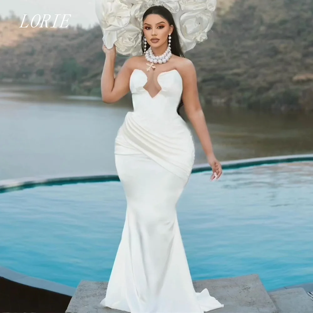 LORIE Luxury Mermaid Civil Wedding Dress Sweetheart Bridal Dresses Sexy Sleeveless Wedding Gown Customized 2026