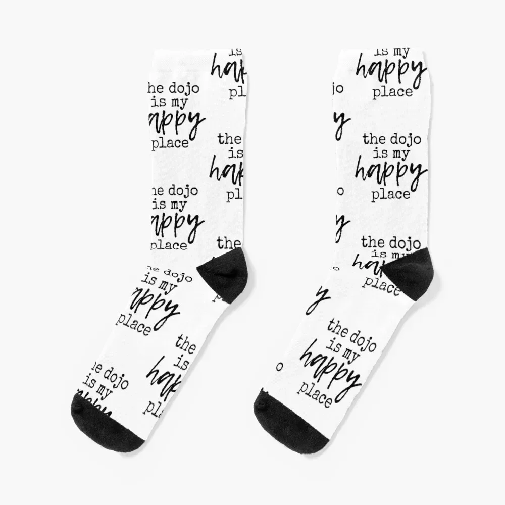 Dojo is my Happy Place, Martial Arts, Karate, Judo, JiuJitsu, Aikido, Sempai Socks hockey cartoon Boy Child Socks Women's