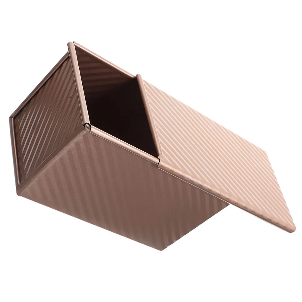

Rose Gold Corrugated Bread Jar Heavy Duty Loaf Pan Nonstick Baking Mold 230g Carbon Steel Toast Box Even Heat for Sandwich