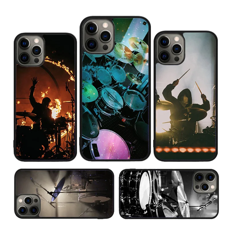 Drum Rock Drummer Musician Drumsticks Phone Case for iPhone 16 15 14 12 13 mini PLUS X XS XR 11 PRO MAX Back Cover