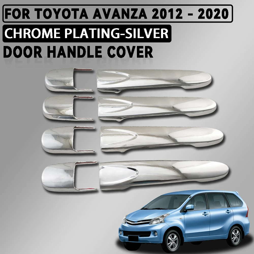 

Abs Chrome Plated Silver and Matte Black Car Door Handle Cover For Toyota Avanza 2012 - 2020 Car Accessories Exterior Decorate