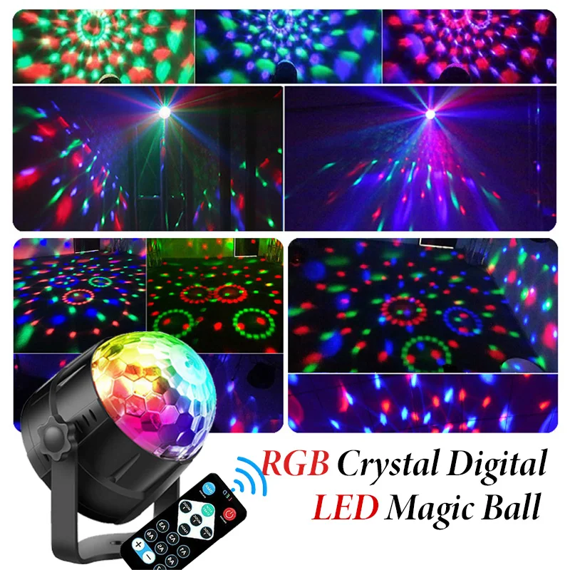

Colors Strobe Light RGB Christmas Gift Sound Activated Stage with Remote Control Disco Ball Lamps Party Club Laser Show Lamp