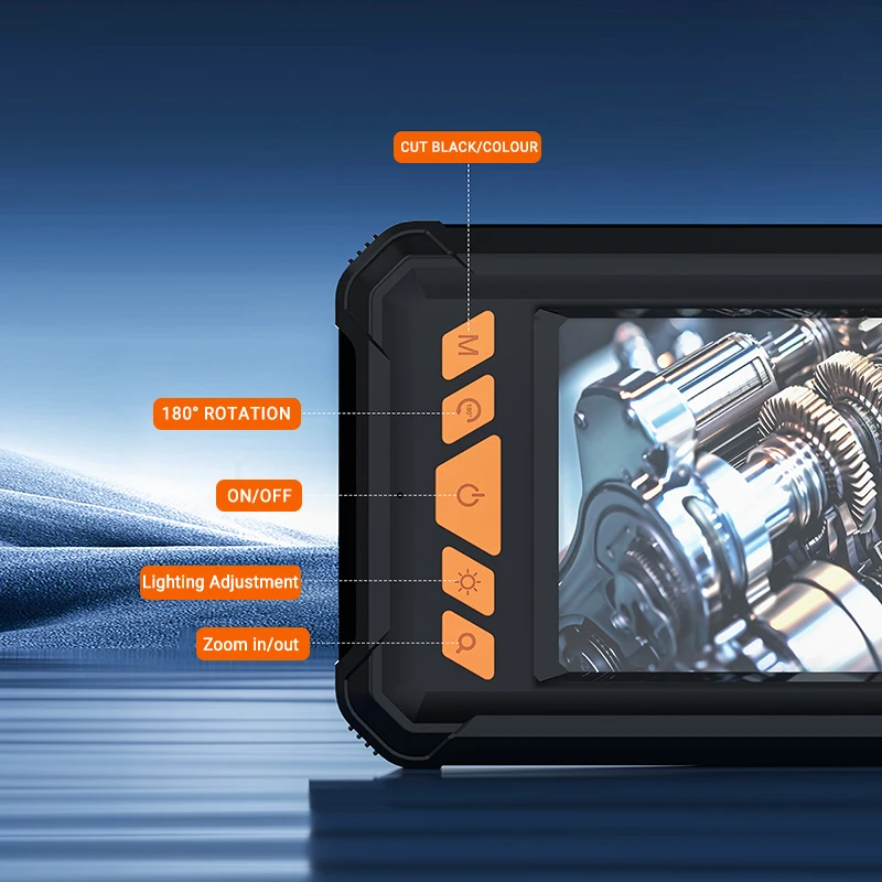 Ddcamera câmera endoscópica industrial com tela ips de 4.3 polegadas hd1080p câmera de inspeção digital ip67 à prova d'água com 8 luzes led