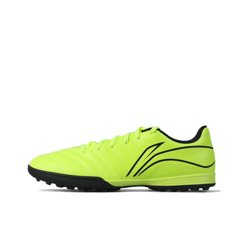 Li Ning TF Turf Artificial Turf Synthetic Leather Slip Resistant Abrasion Resistant Soccer Shoes Unisex Neon Green YSTU039-6