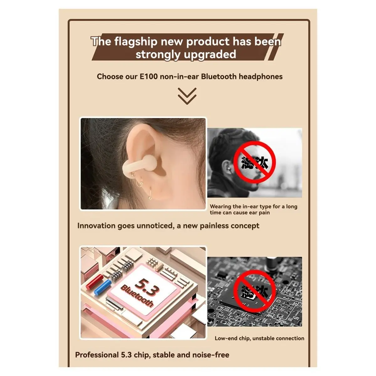 (A26M) Wireless Bone Conduction Bluetooth Headphones Concept High-Quality Non-in-Ear Bluetooth Sports Headphones