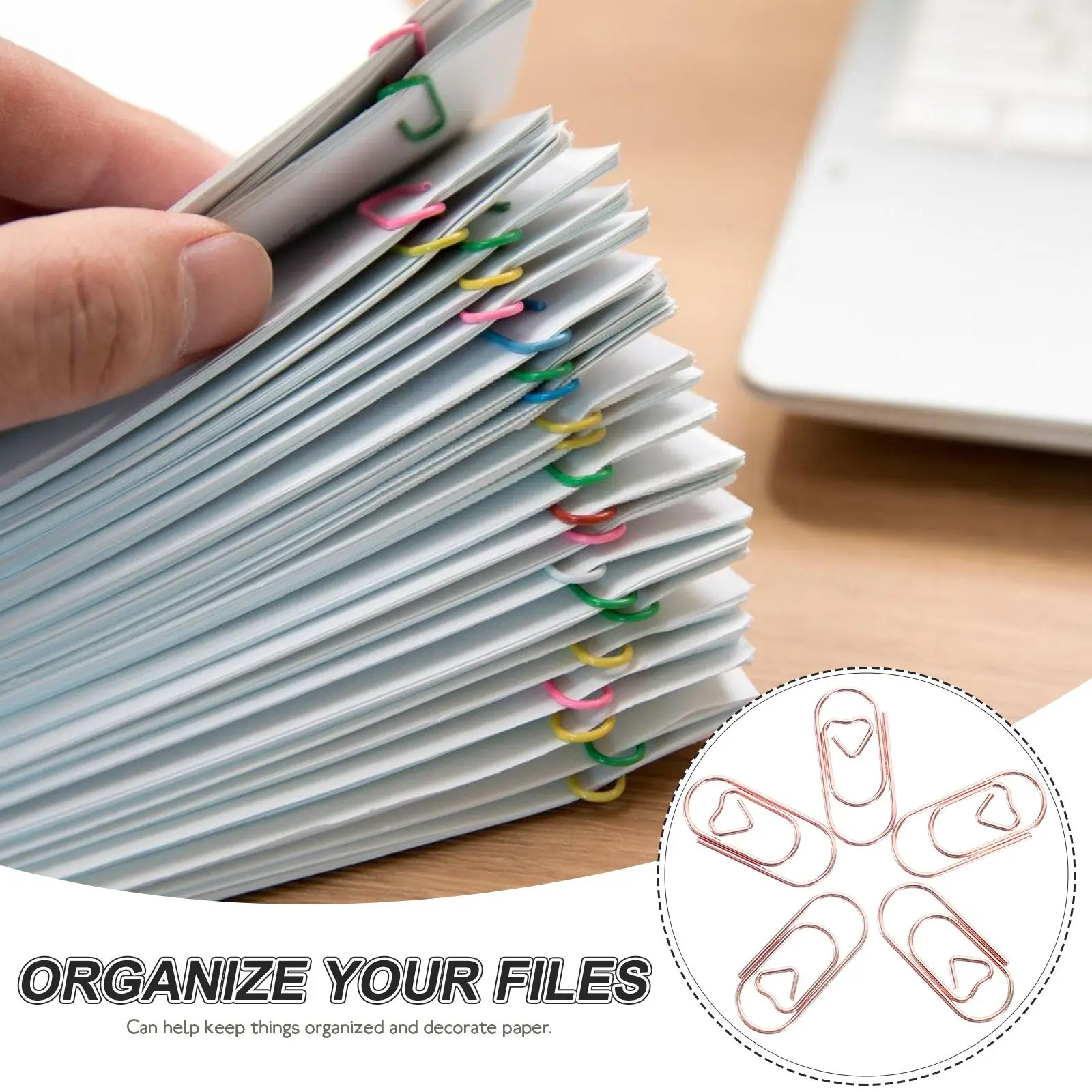 150pcs Heart Mini Metal Binder Cute Small Office Paper Clip Metal Paper Clips Supplies Creative Document Clips