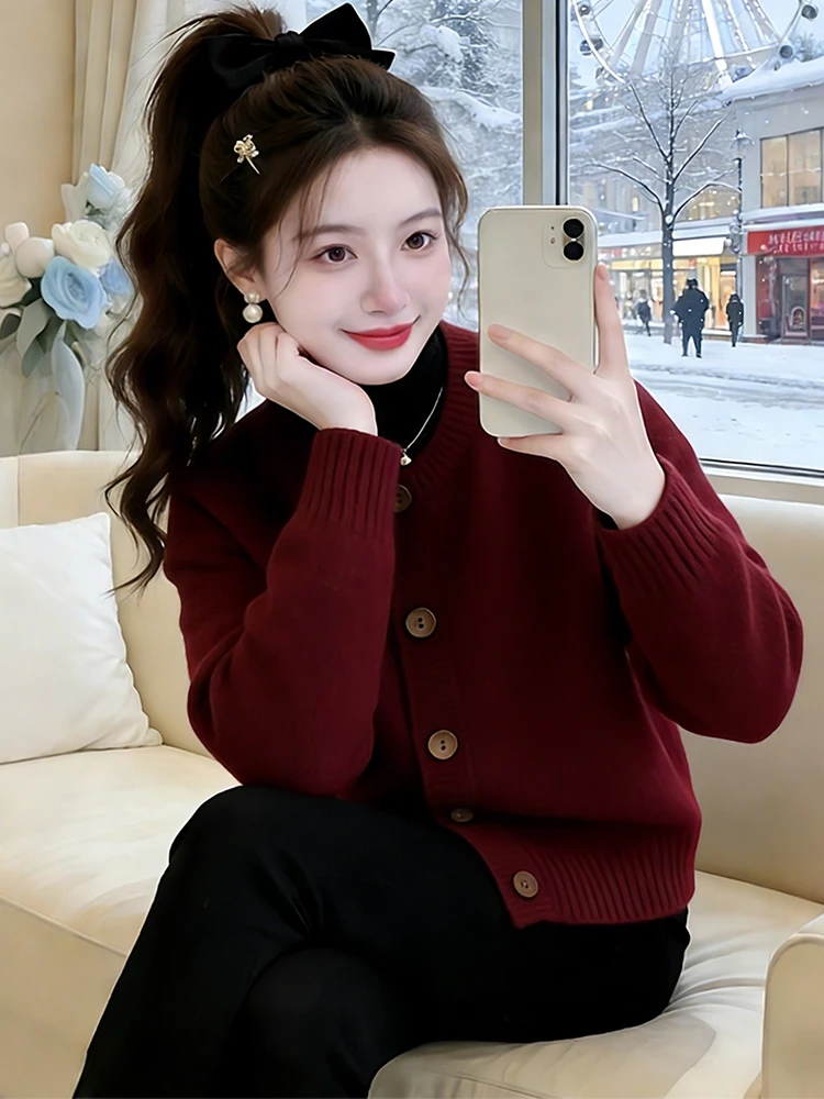 

Soft Cozy Knitted Sweater Jaet Women's Long Sve Faionable Anti-Aging Winter Outerwear Commute Sle Loose Fit Knitwear