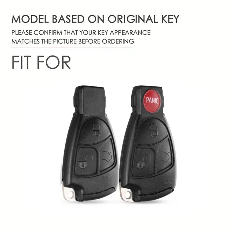 Leather Remote Car Key Fob Case Cover Holder Shell for Mercedes Benz C B E R Class GL CLS CLK SLK W203 W211 W204 3/4 Buttons