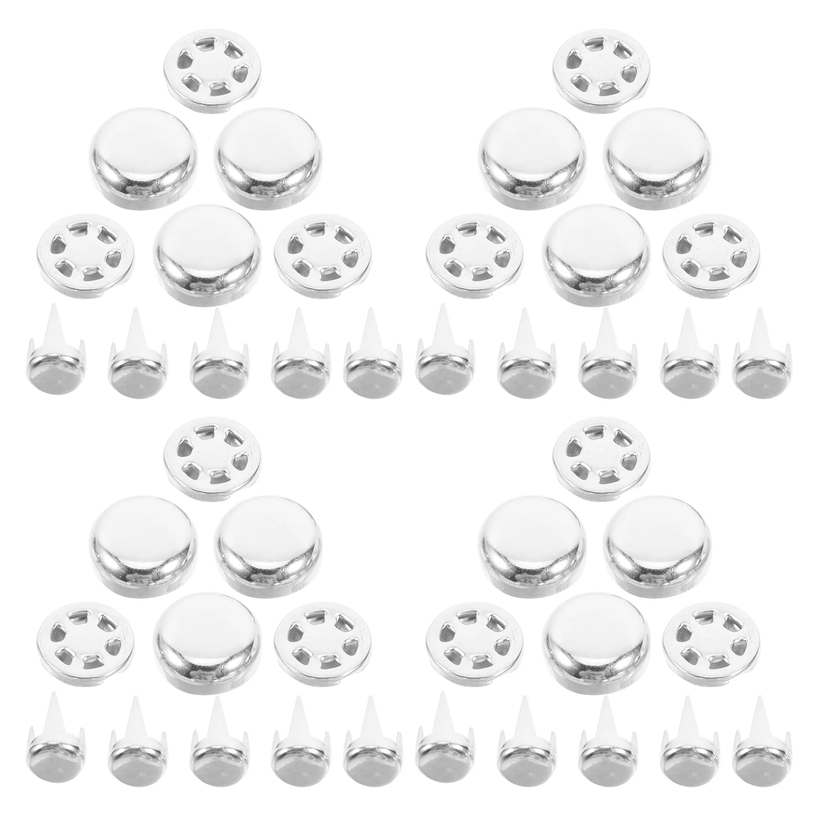 100 stks Zilver Aluminium Cap Button Covers Snap Vervanging voor Hoed Maken Reparatiebenodigdheden Veelzijdige Fit Craft Naaien