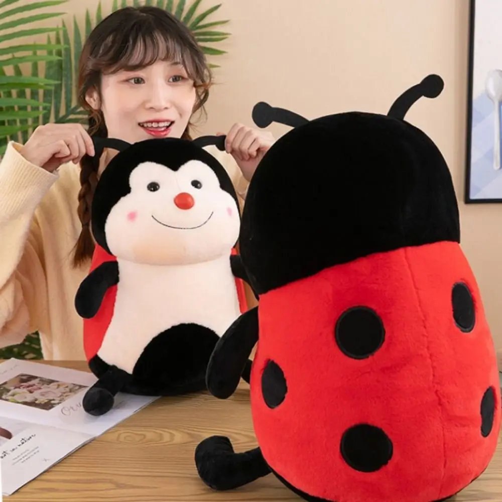 

Плюшевая игрушка Coccinellidae с насекомыми, 3D глаза, румяна, божья коровка, плюшевая кукла, животное, мультяшная имитация насекомых, мягкие игрушки