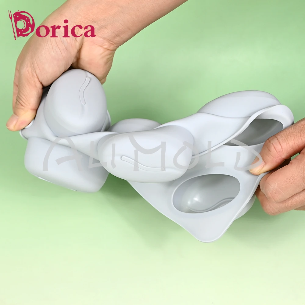 Dorica 6 ثقوب حبوب البن قالب من السيليكون لتقوم بها بنفسك هلام بودنغ المعجنات الشوكولاته موس قالب رائحة الصابون شمعة قوالب تزيين الكعكة