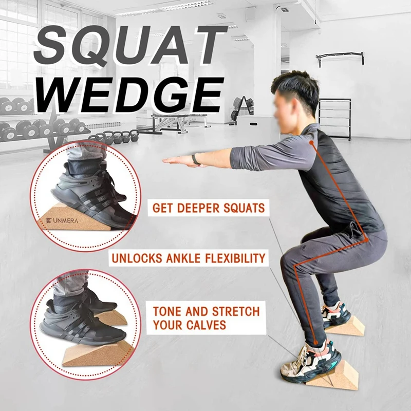 New-2PCS Cork Squat Wedge Block Non Slip Squat Ramp,Squat Platform For Heel Elevated Squats And Calf Raises,Slant Board