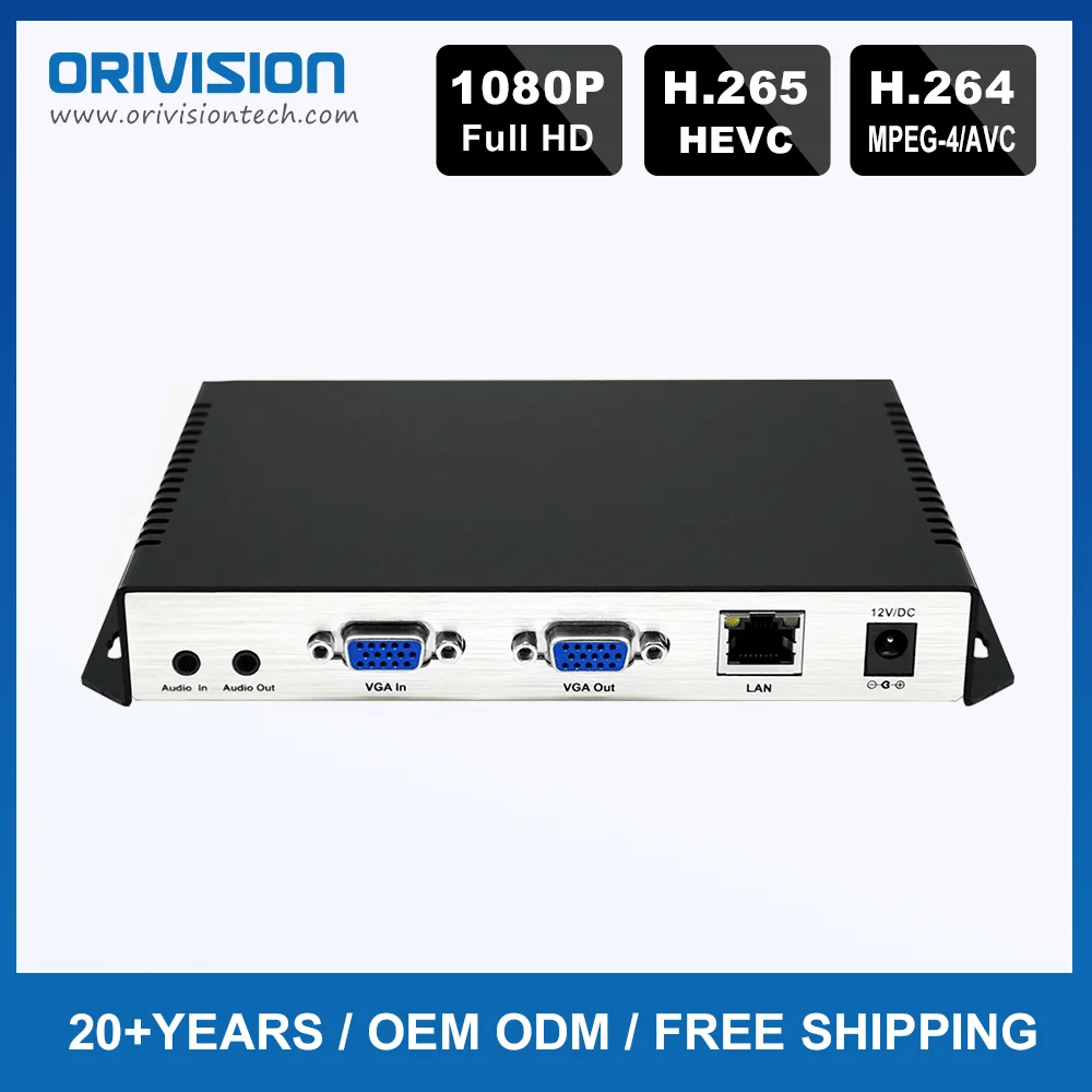 

ORIVISION 1080@60Hz VGA to IP Streaming Encoder SRT H.265 VGA IPTV Video Encoder