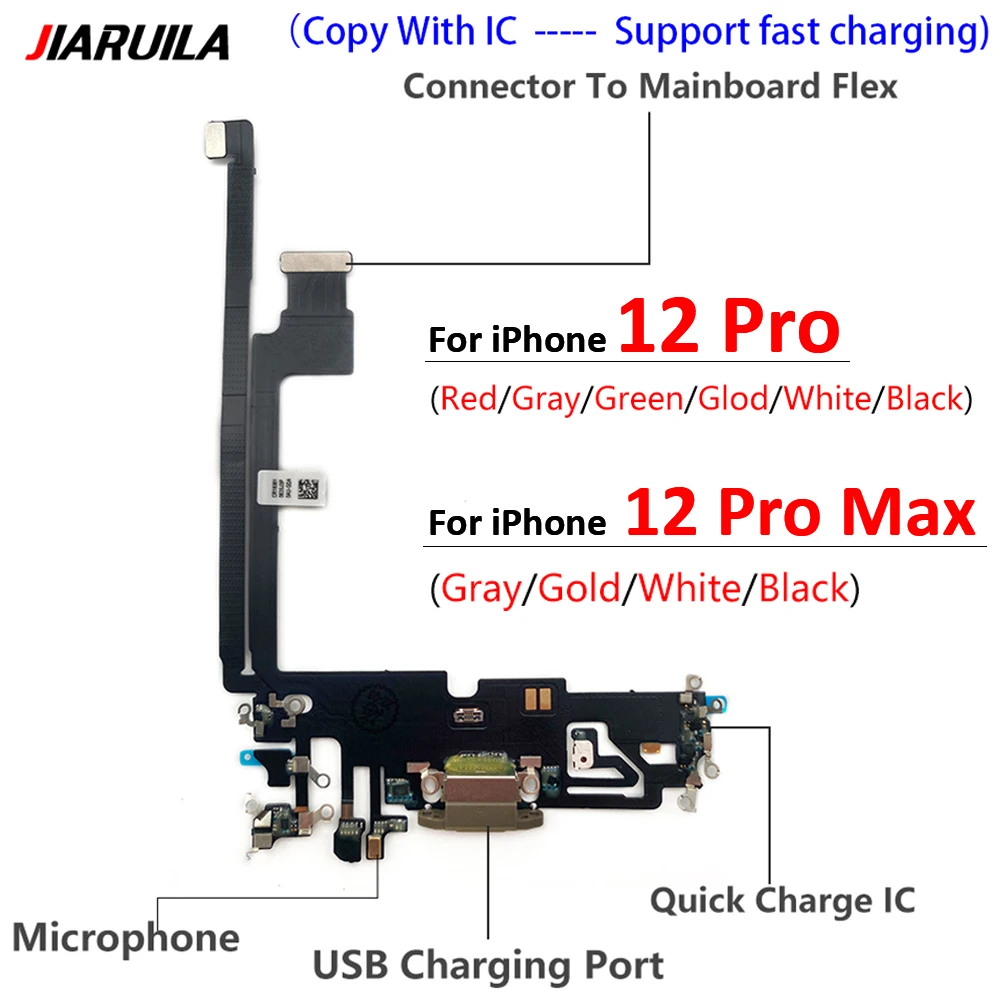 NEW For IPhone 12 Pro Max USB Charger Charging Port Dock Plug Socket Jack Connector Microphone Board Flex Cable fast charging