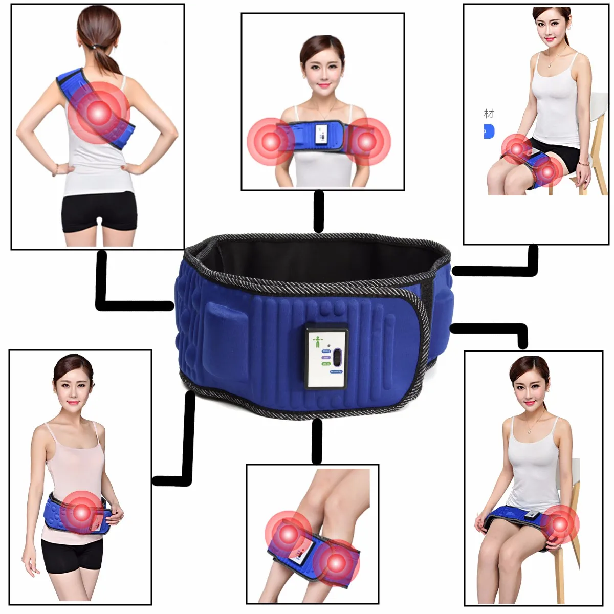 Body Electric Vibrating Massager 5 Motors Slimming Belt Body Waist Leg Slimming Fat Burning Weight Losing Body Shaping Machine