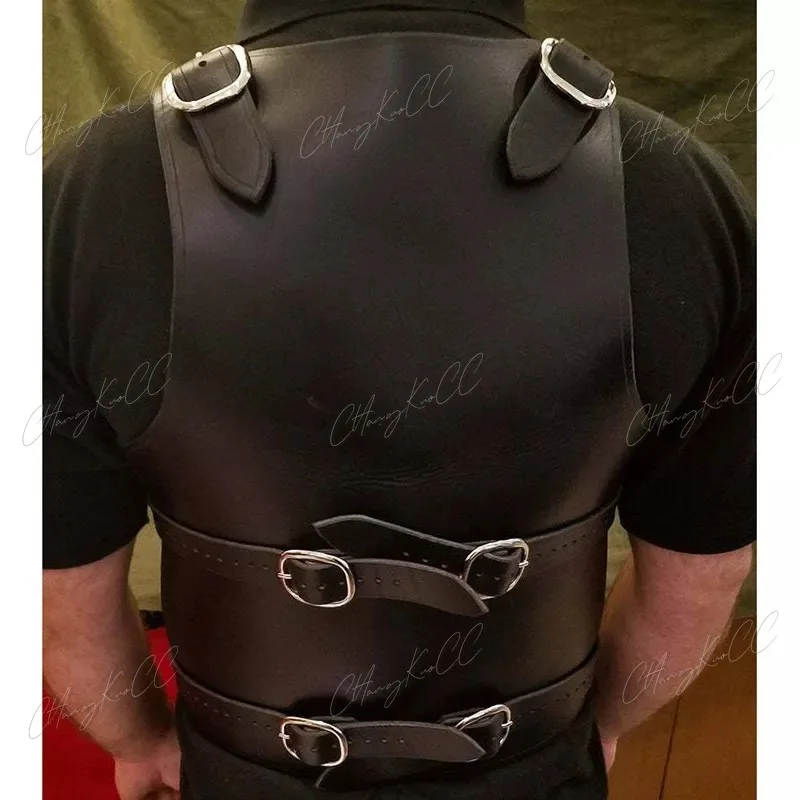 Middeleeuwse Steampunk Pu Leren Vest Voor Mannen Pantser Oorlog Larp Ridder Krijger Pantser Romeinse Boogschutter Fantasie Cosplay Kostuum Accessoires