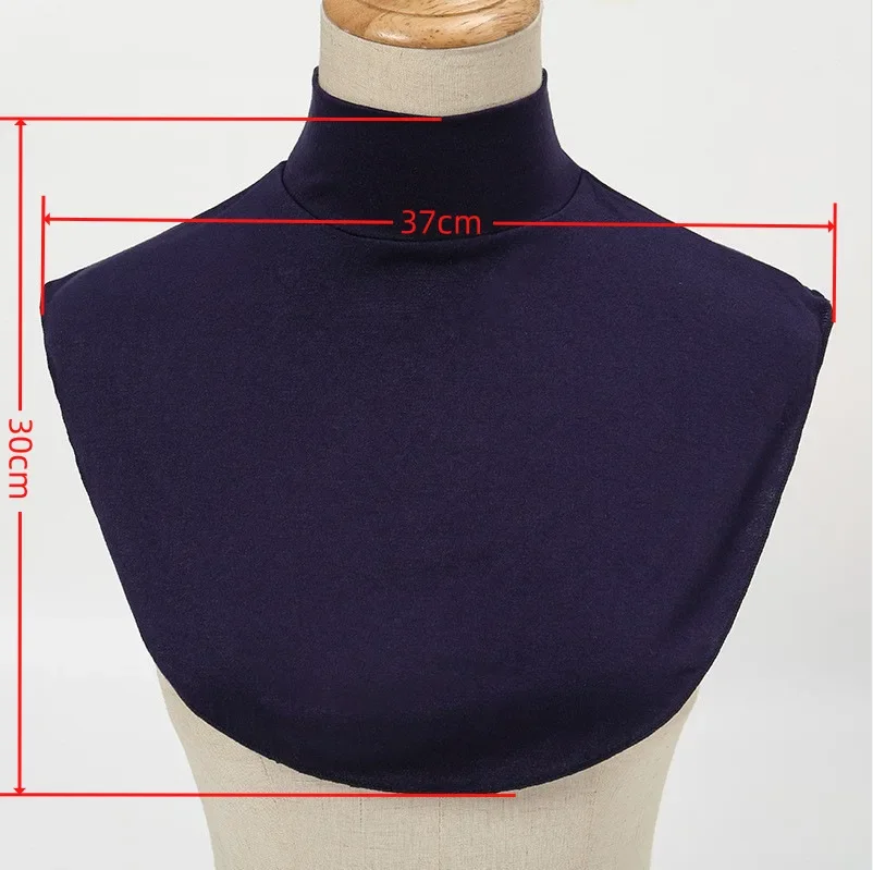 Fake Collar Shawls Accessories  Fashion Solid Color Turtleneck High  Underscarf Half Muslim Collar Fashion Solid Half Top Blouse