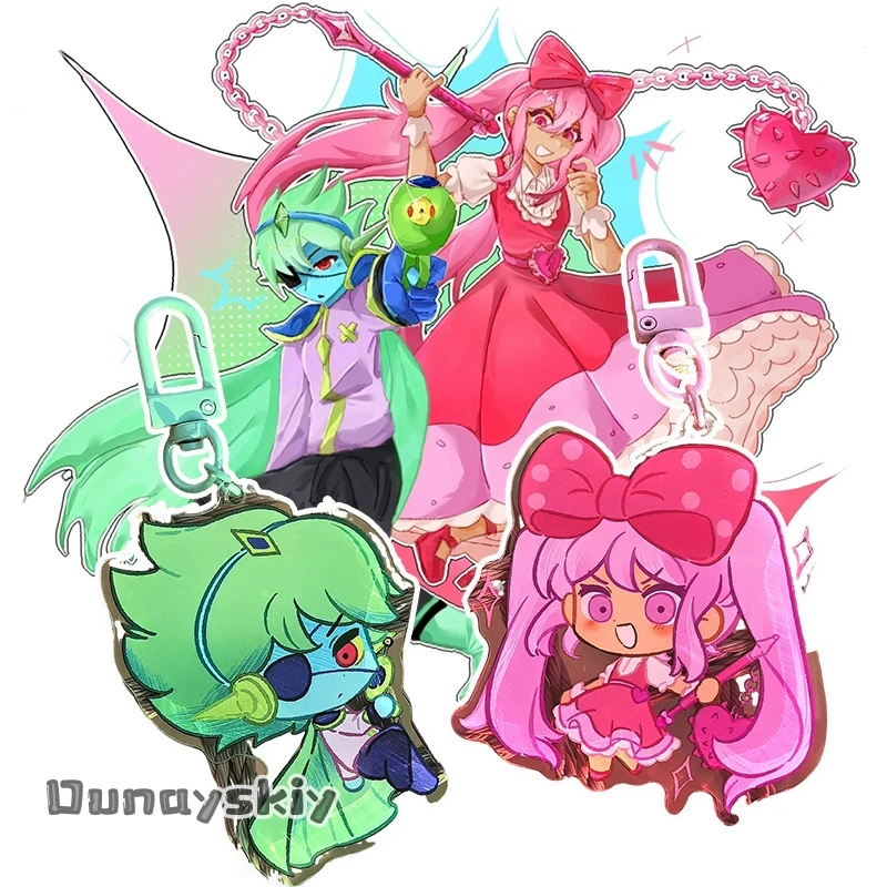 Game OMORI Sweetheart Spaceboy Cosplay Keychain 2Pcs Acrylic Pendant Key Chain Ornament Bag Accessories Keyring Jewelry Prop