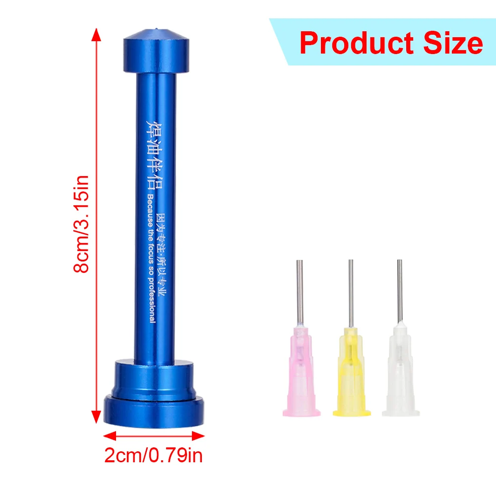 Solder Booster Tool Aluminum alloy Booster Paste Flux Welding Soldering Oil Pusher Manual Syringe Plunger Dispenser Repair