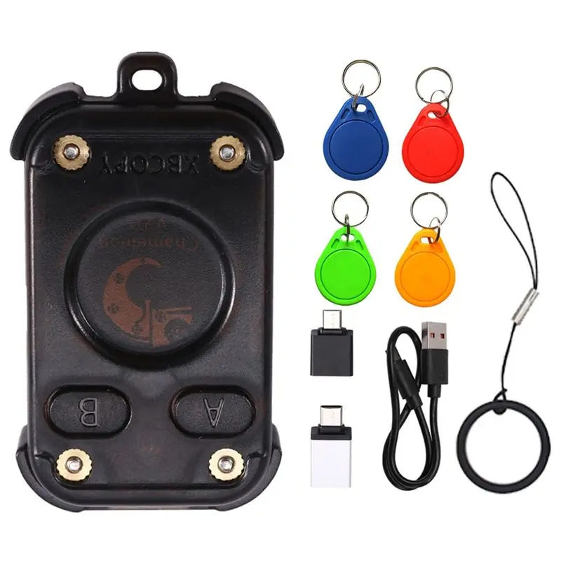 カメレオンv20-rfidスマートチップリーダーエミュレーター＋125k-1356m-4xuidキーチェーンカードデコード-y41a