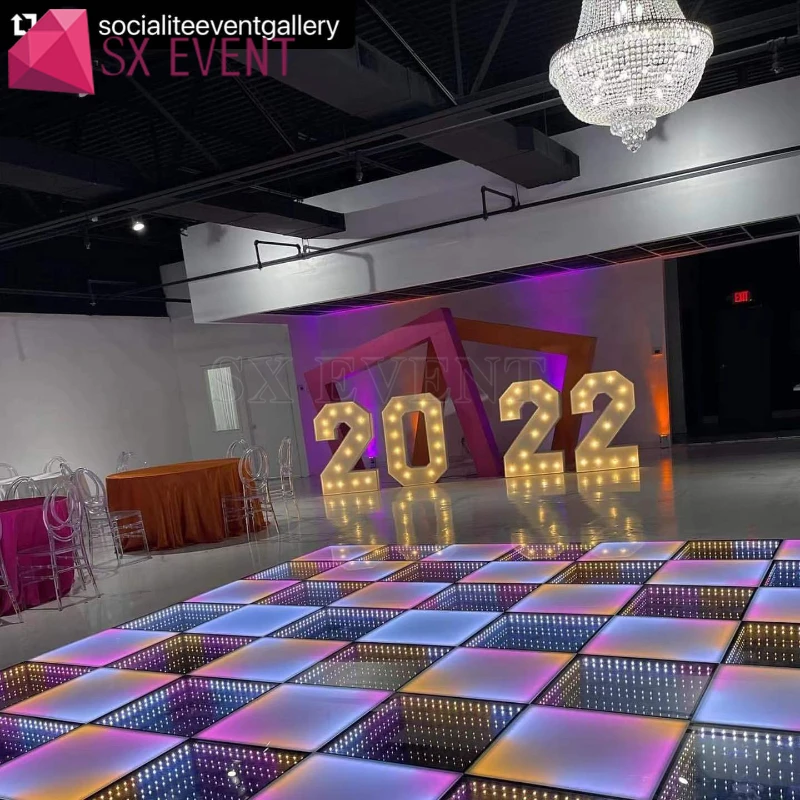 3d infinity mirror video light led dance floor