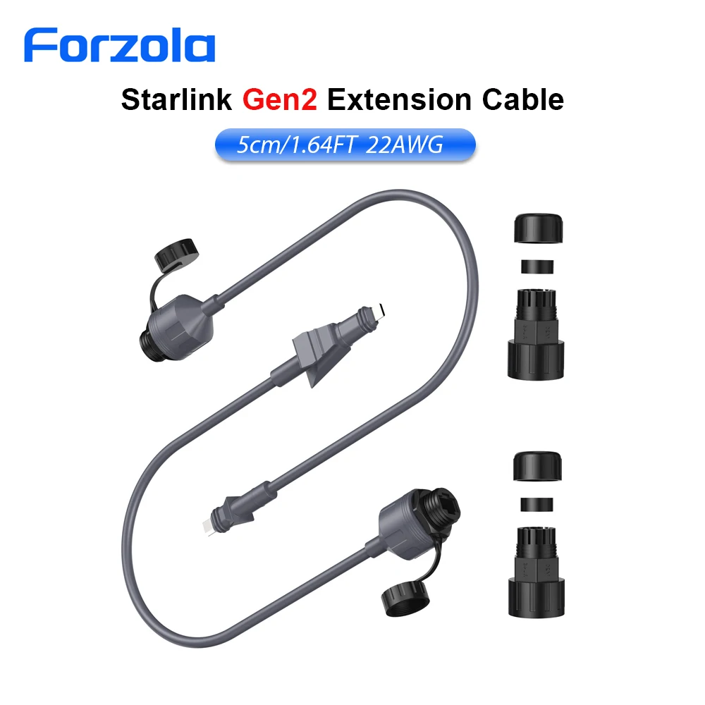 

FORZOLA Starlink Gen2 V2 Ethernet Cable Adapter SPX Plug to RJ45 Waterproof for Flat High Performance Router Extension Adapters