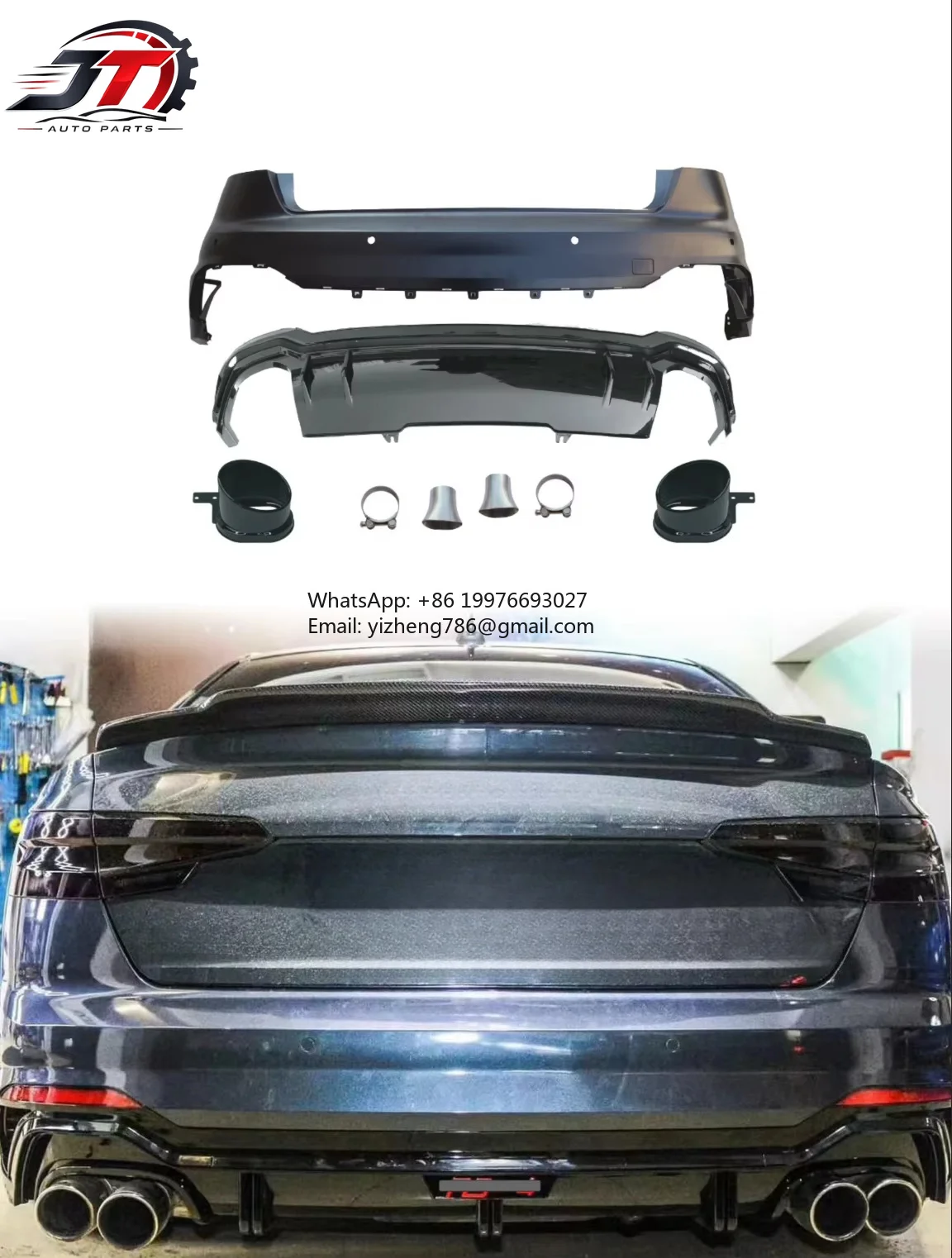 New style New Facelift Full Complete Modified Parts for Audi 2017-2020 A4 Upgrade RS4 Style Front Rear Bumper Headlights Grille