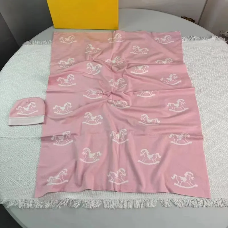 Infant Horse Blanket Baby Pink Letter Bedding Stroller Super Soft Warm Infant Boys Girls Sleeping Bag Toddler Nest