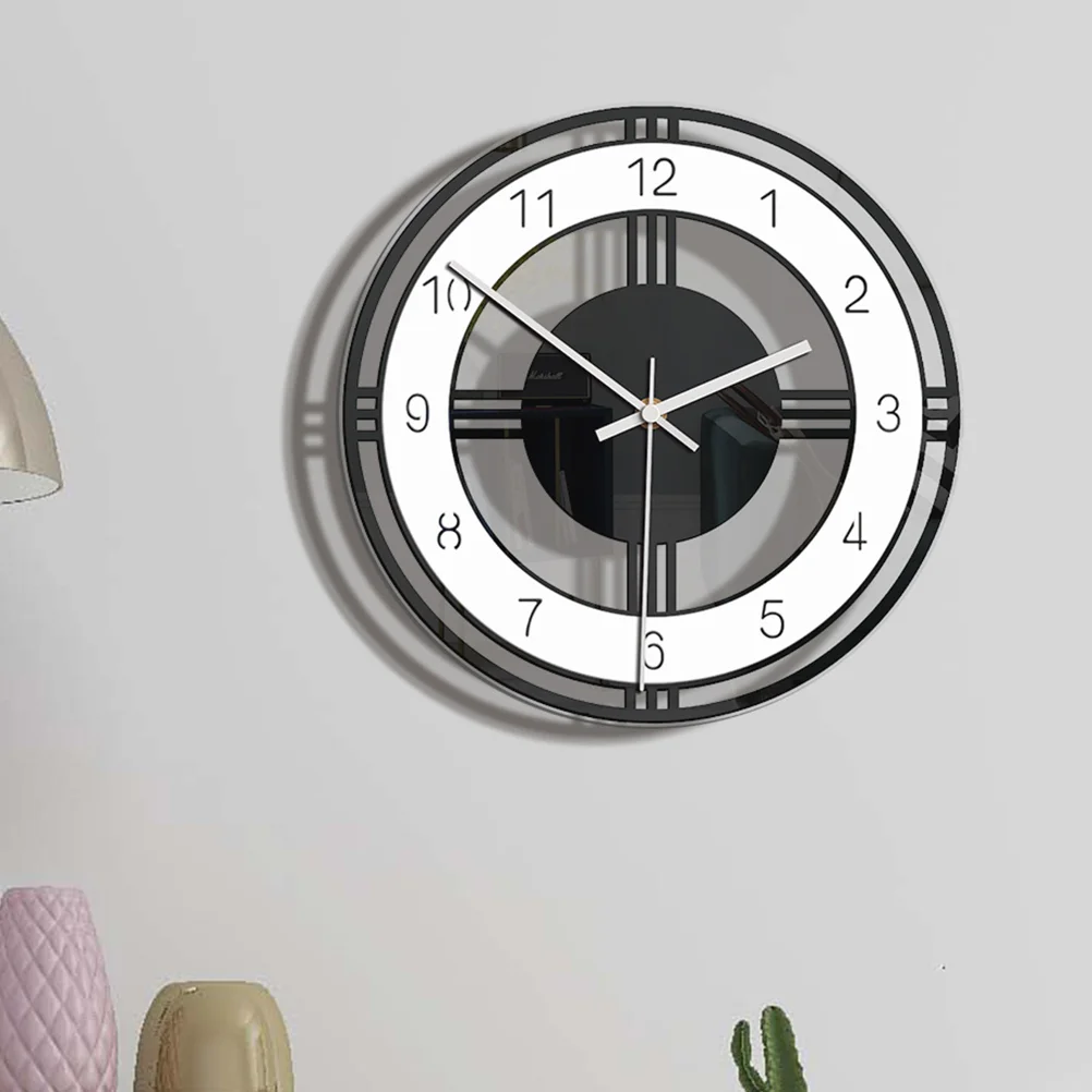 Round Acrylic Wall Clock Nordic Simple Hanging Clock Digital Clock without Battery Home Living Room Decoration