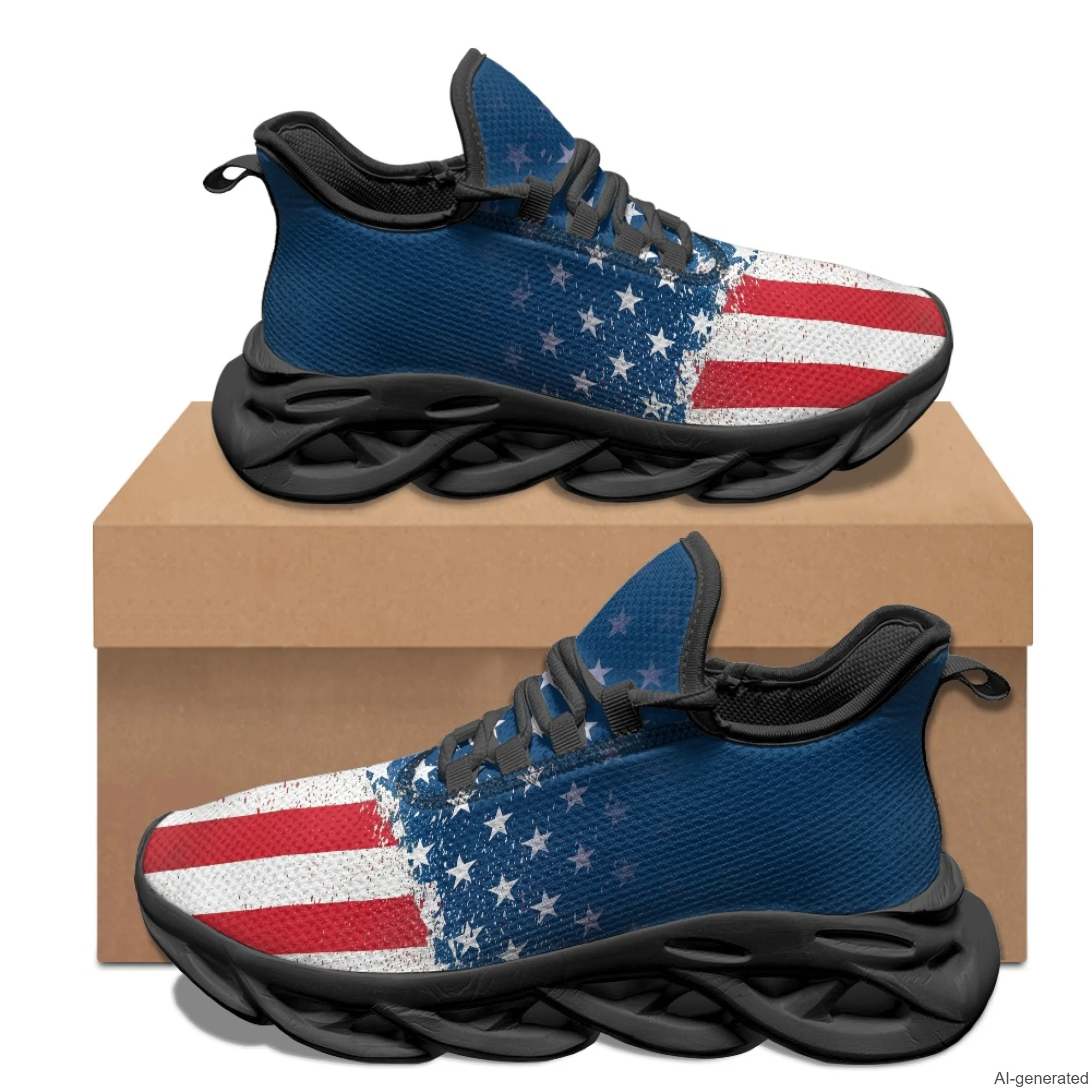 XIXIRIMIDO Max Soul Shoes American Flag Running Shoes for Men Lightweight Breathable Mesh Casual Fashion Women Snakers 35-48