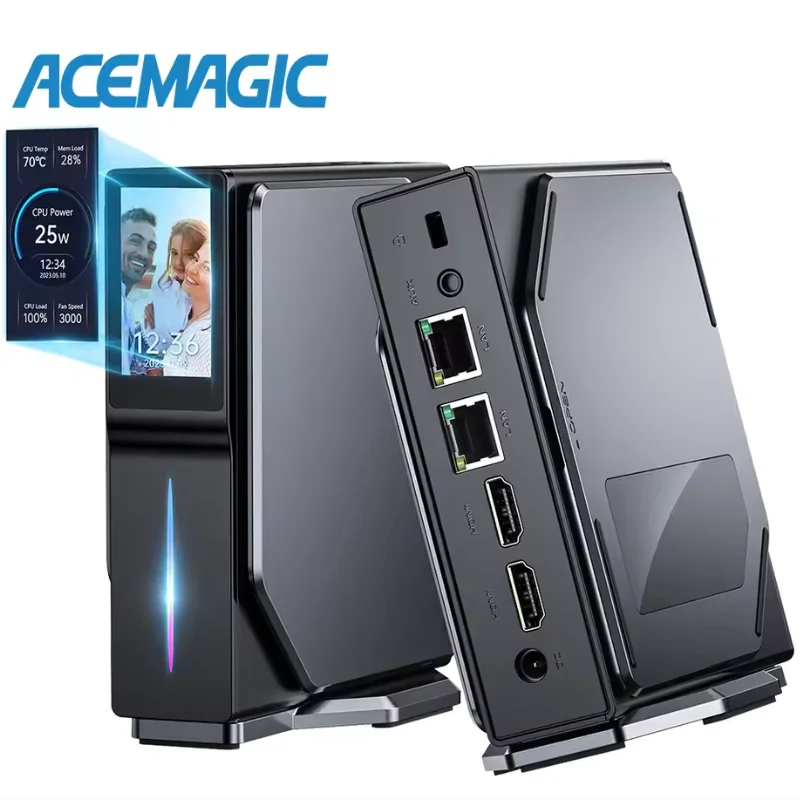 ACEMAGIC S1 Intel Twin Lake N150 Win11 Pro 16G DDR4 1 تيرا بايت SSD WIFI6 BT4.2 منفذ جيجابت مزدوج 4K عرض كمبيوتر صغير متعدد الأغراض